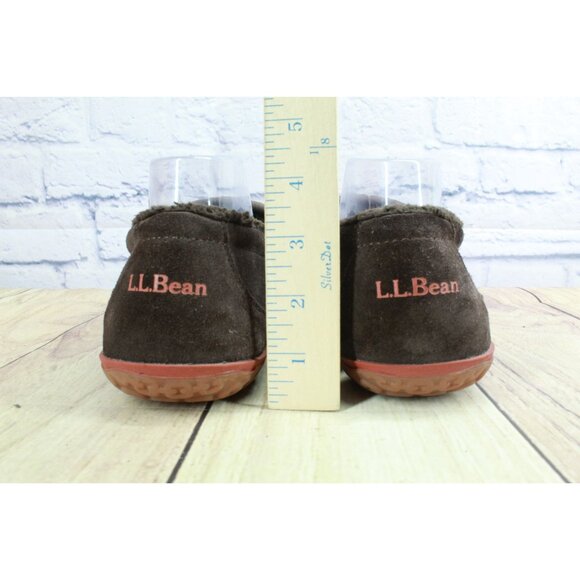 LL Bean Men's Brown Suede Cozy Fleece Lined Mountain Moccasins Slippers 11 M - Picture 6 of 9